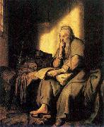 REMBRANDT Harmenszoon van Rijn Saint Paul in prison oil